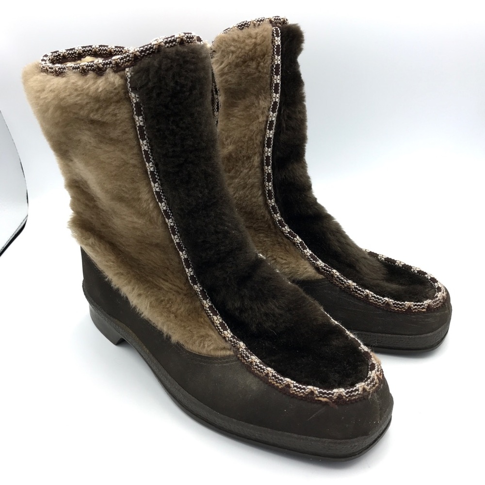 Quoddy Womens Moccasins Snow Boots Suede Faux Fur